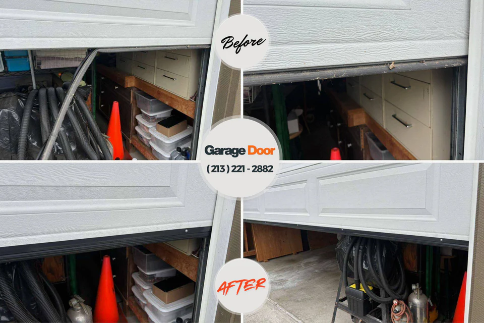 Before and after: garage door repair Kimberly, WI